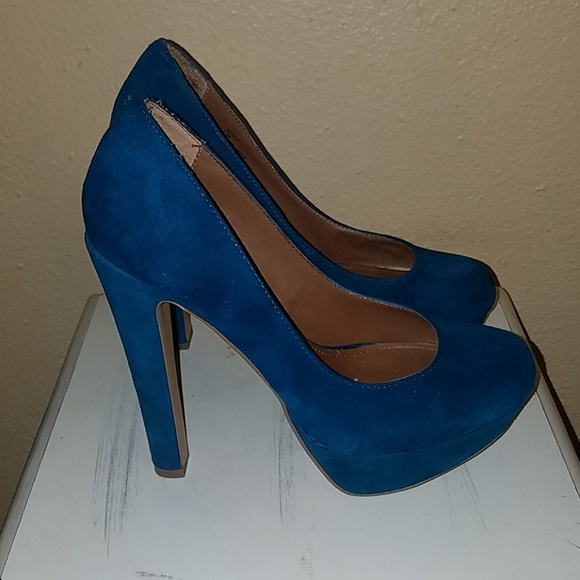 Steve Madden Shoes - Steve Madden Teal Suede Heels